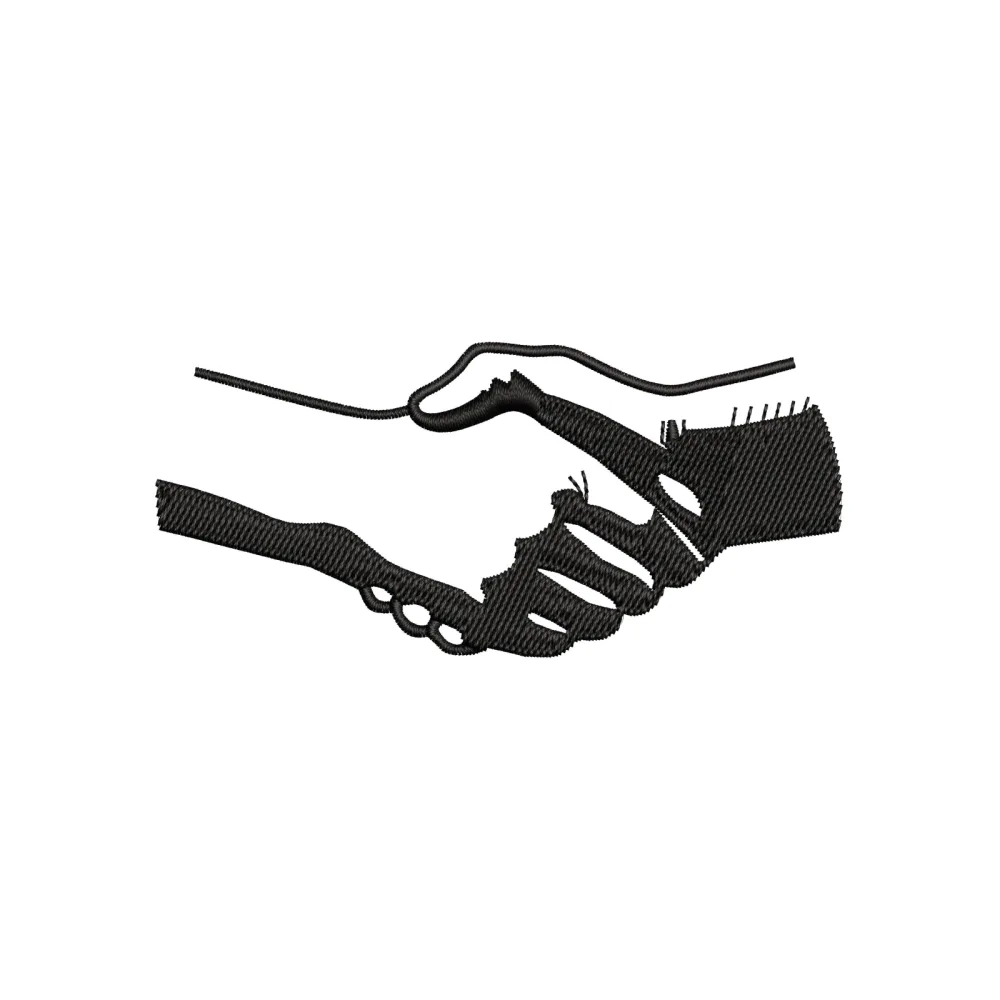 Hand Shake Embroidery Design