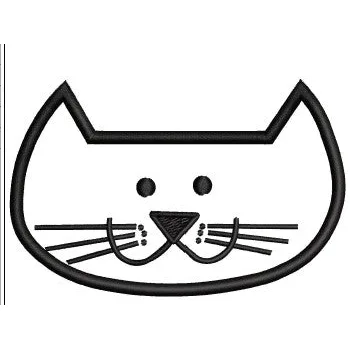 Cat Face Embroidery Design