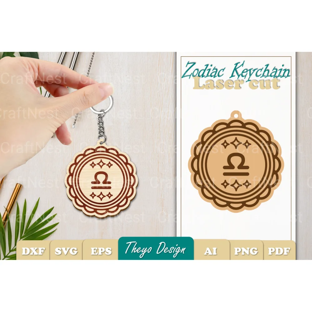 Zodiac Keychain SVG Bundle