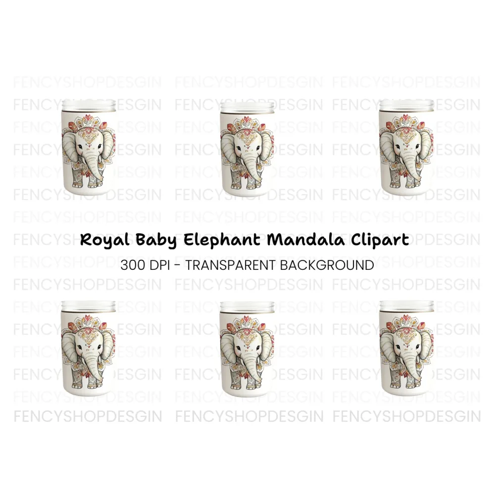 Boho Elephant Mandala Clipart Bundle