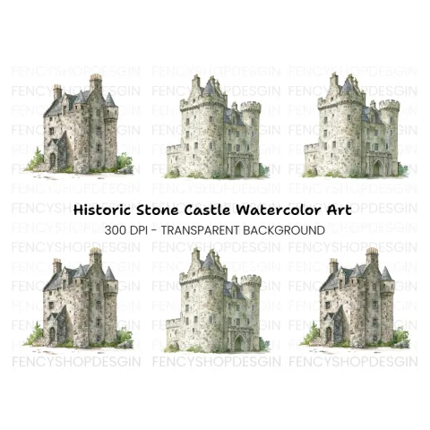Historic Scottish Castles Clipart Bundle