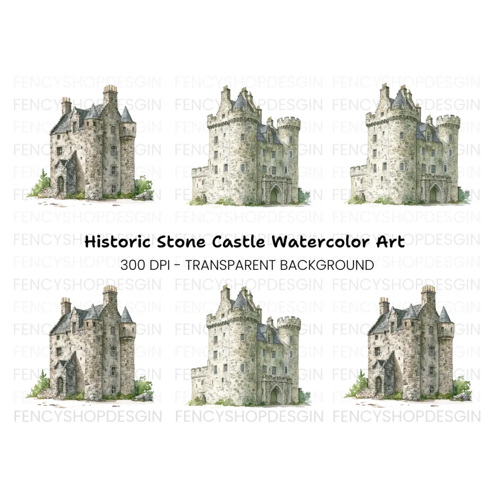 Historic Scottish Castles Clipart Bundle