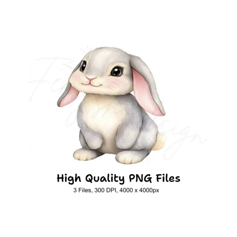 Adorable Baby Bunny Rabbit Clipart Bundle