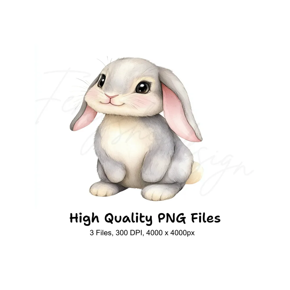 Adorable Baby Bunny Rabbit Clipart Bundle