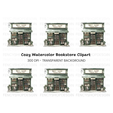 Charming Vintage Bookstore Clipart Bundle