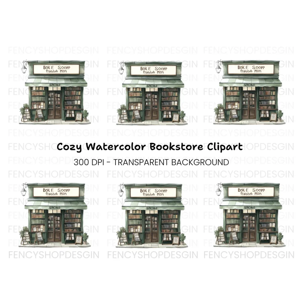 Charming Vintage Bookstore Clipart Bundle