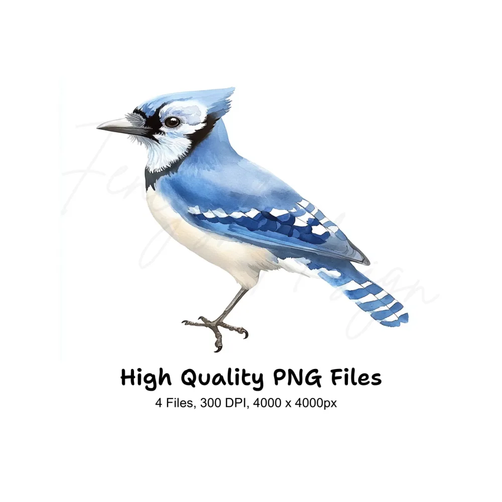 Cute Blue Jay Bird Clipart Bundle