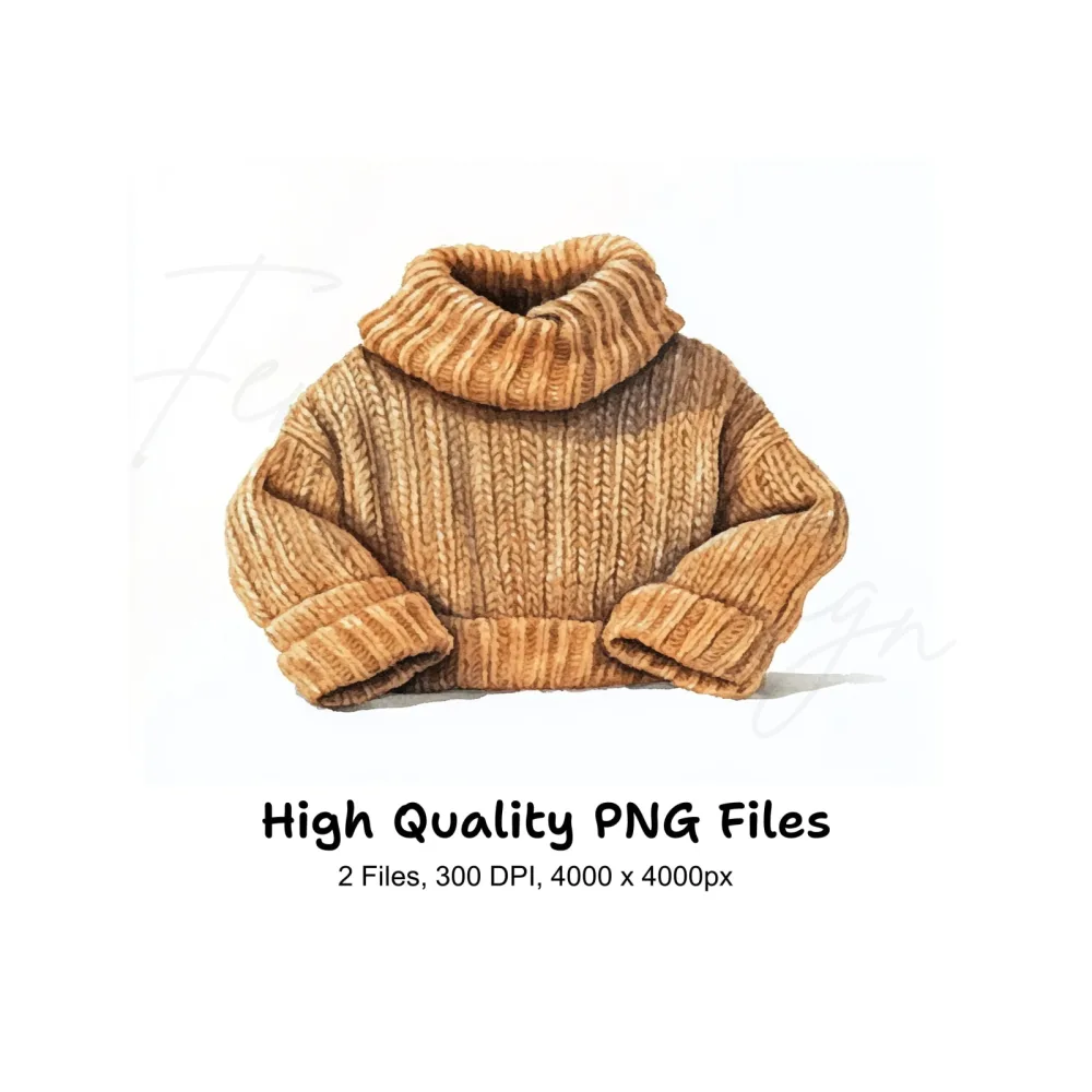 Cozy Knitted Sweaters Clipart Bundle