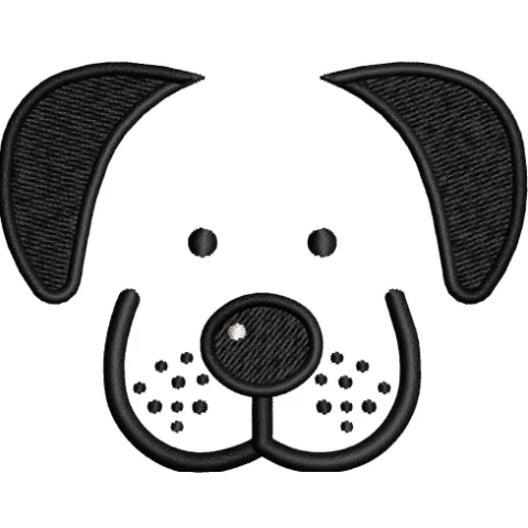 Dog Face Embroidery Design