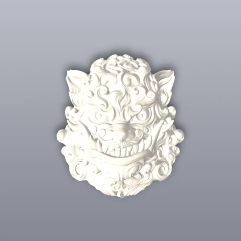 Foo Lion Wall Decor 3D Print STL File
