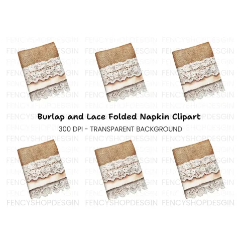 Burlap and Lace Border Clipart Bundle