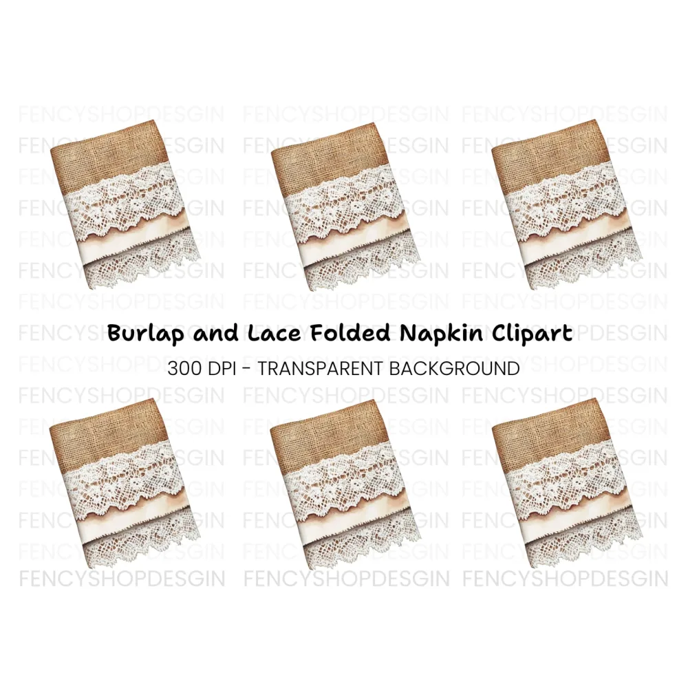 Burlap and Lace Border Clipart Bundle