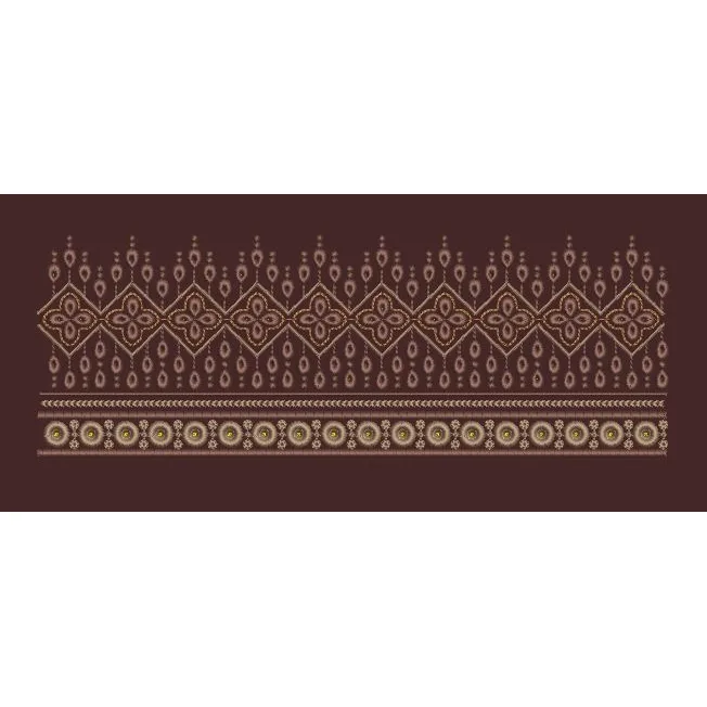 Geometric Four Petal Diamond with Beaded Fringe B Embroidery Design