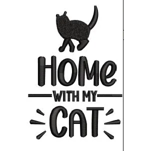 Cat Home Embroidery Design