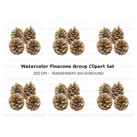 Pine Cones Clipart Bundle