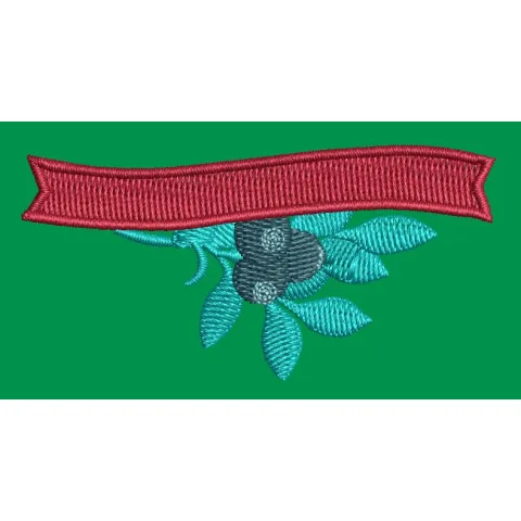 Banner and Floral Ornamental Embroidery Design