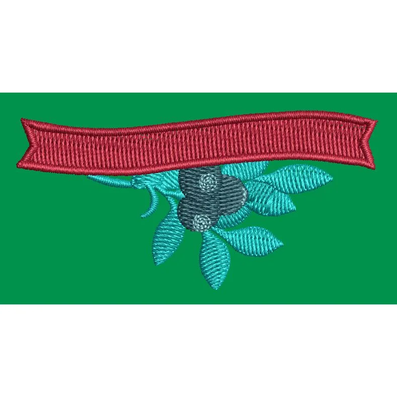 Banner and Floral Ornamental Embroidery Design