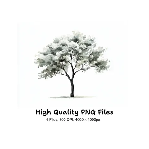Monochrome Tree Clipart Bundle