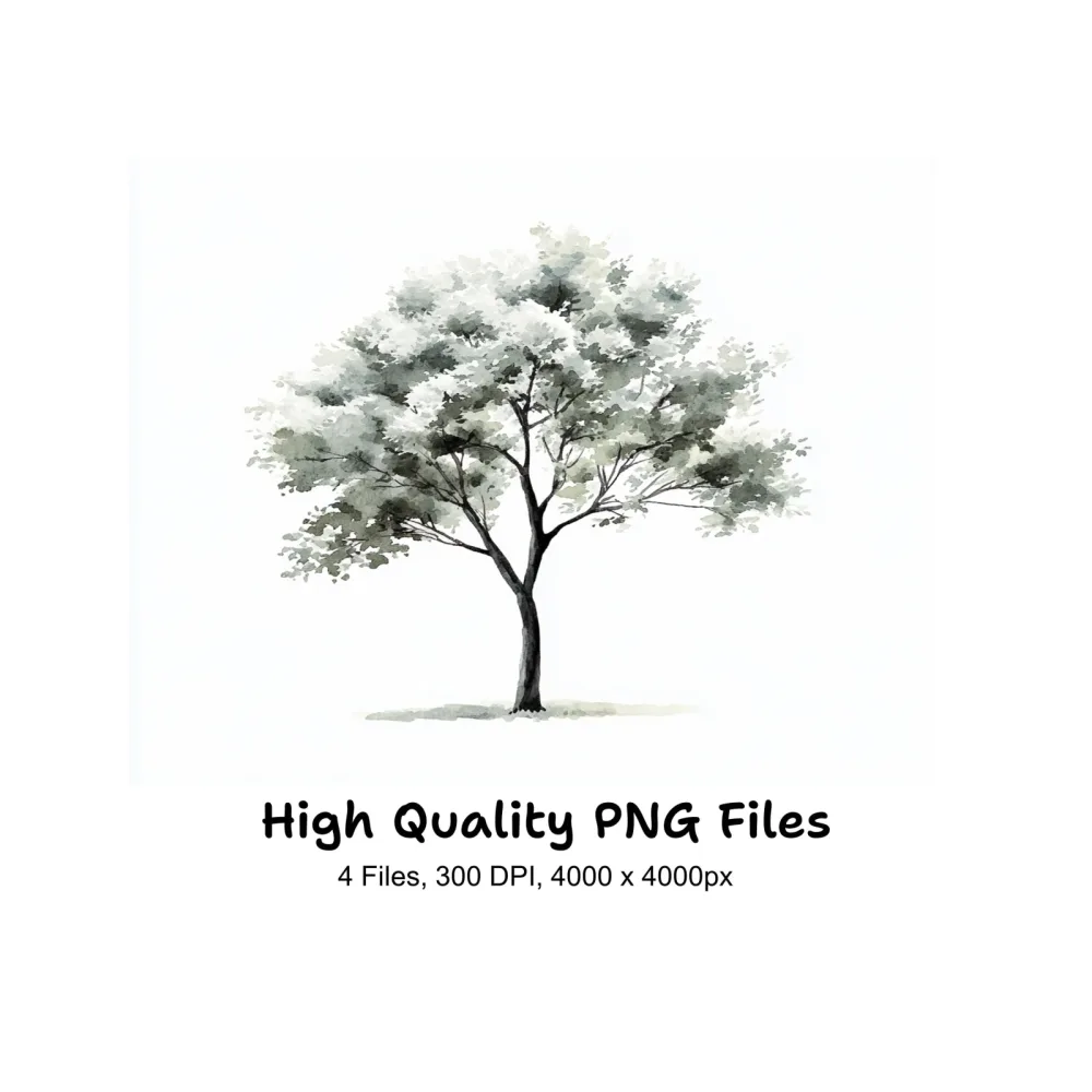 Monochrome Tree Clipart Bundle
