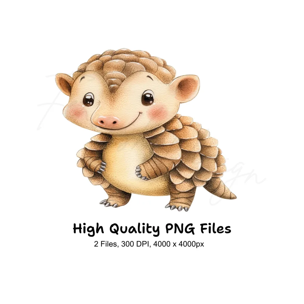 Cute Pangolin Hedgehog Clipart Bundle