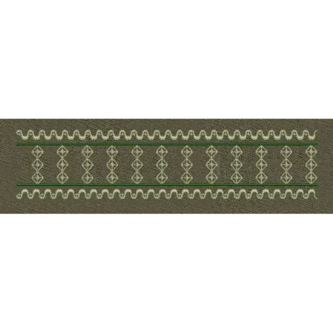 Floral Border Vertical Lines Embroidery Design
