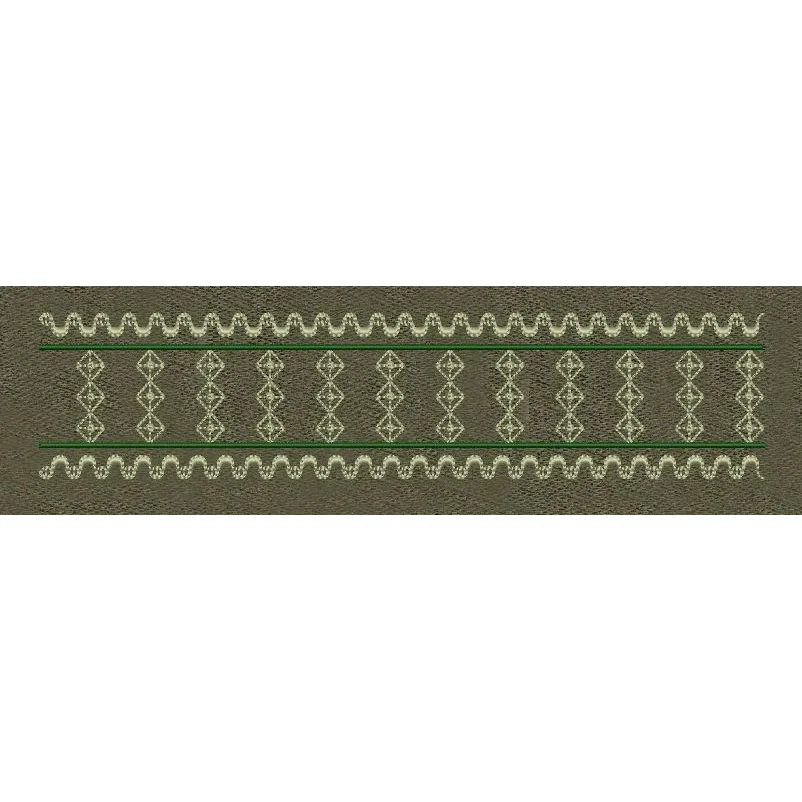 Floral Border Vertical Lines Embroidery Design