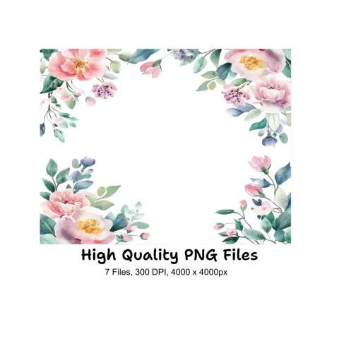Elegant Floral Border Clipart Bundle