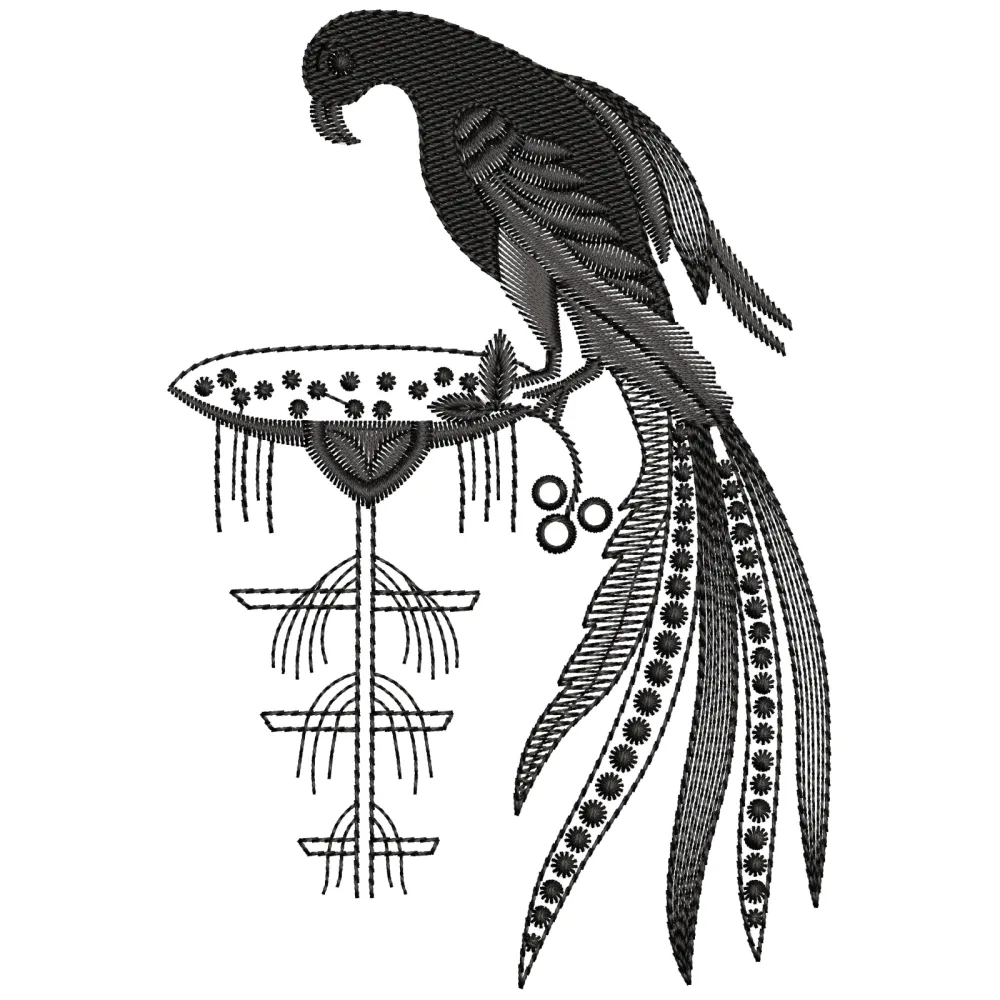 Parot Embroidery Design