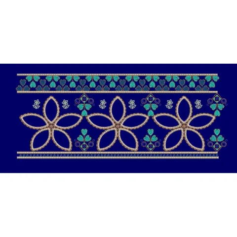 Five Petal Hollow Rosette Border Embroidery Design