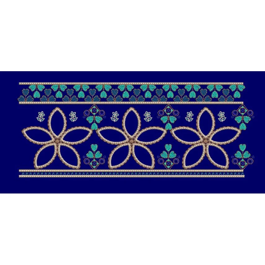 Five Petal Hollow Rosette Border Embroidery Design