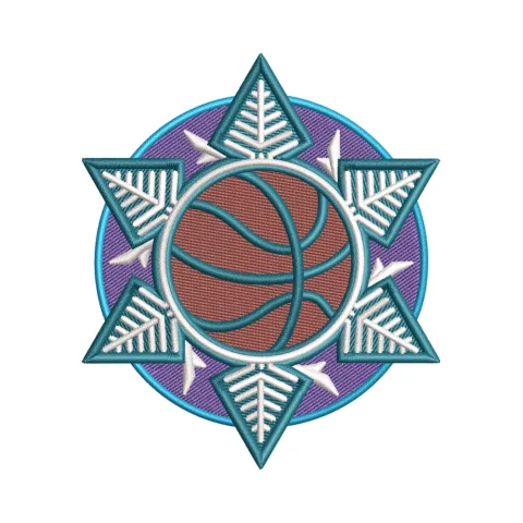 Basket Ball Flower Embroidery Design