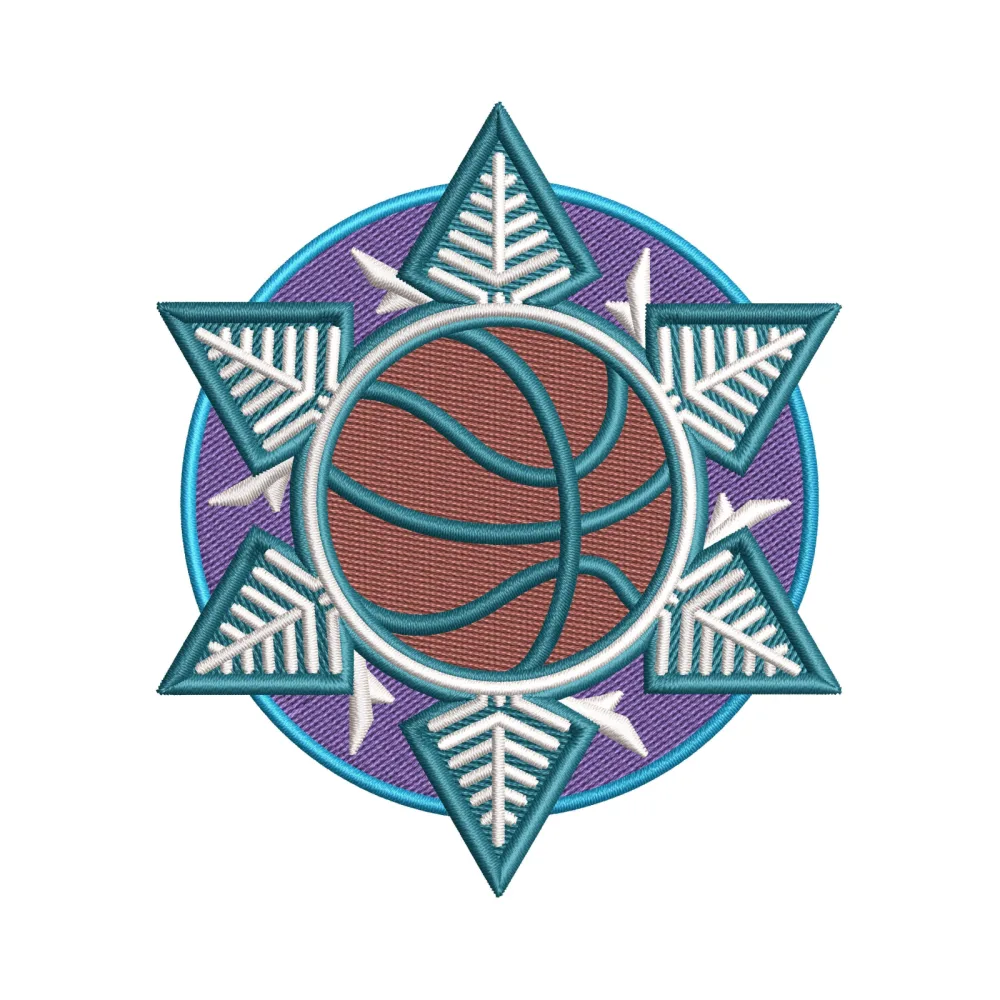 Basket Ball Flower Embroidery Design