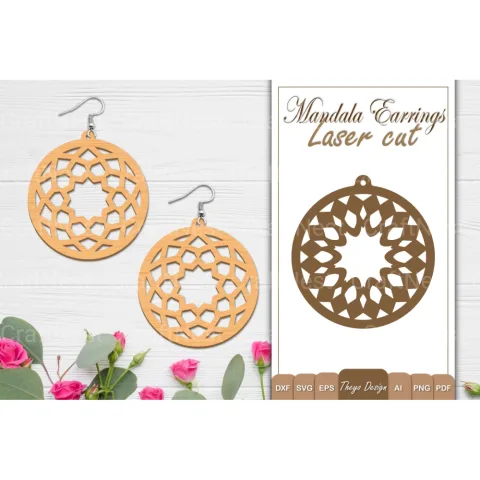 Earrings Mandala SVG Bundle