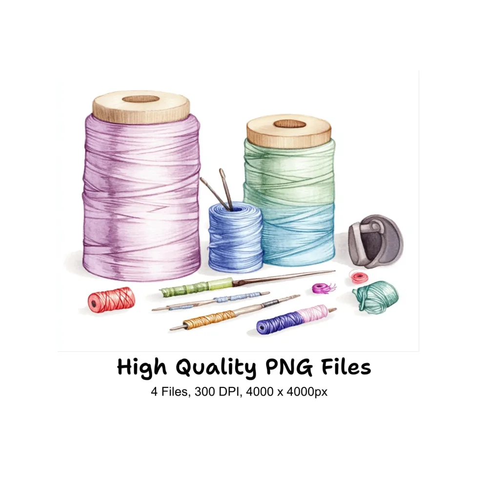 Crafting Tools Thread Clipart Bundle