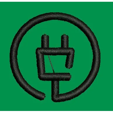 Circular Power Connection Embroidery Design