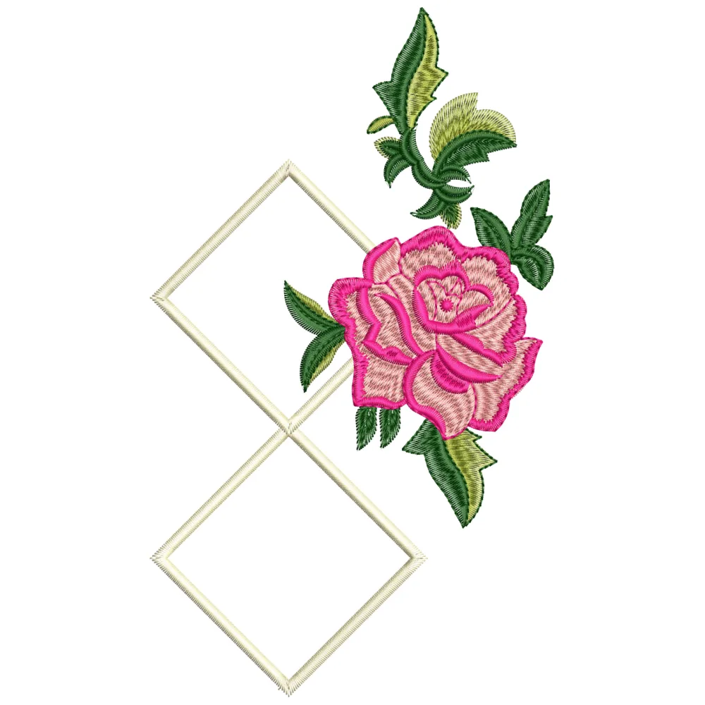 Flower Geometric Art Embroidery Design