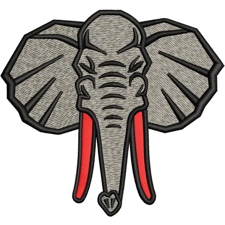 Elephant Face Embroidery Design