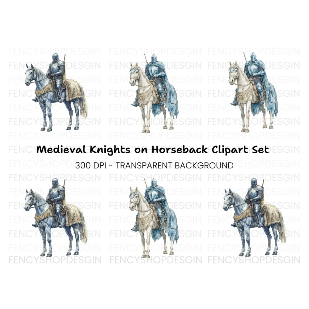 Knights on Horseback Clipart Bundle
