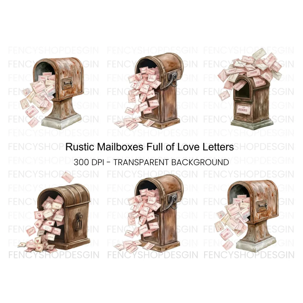 Love Letters Mailbox Clipart Bundle