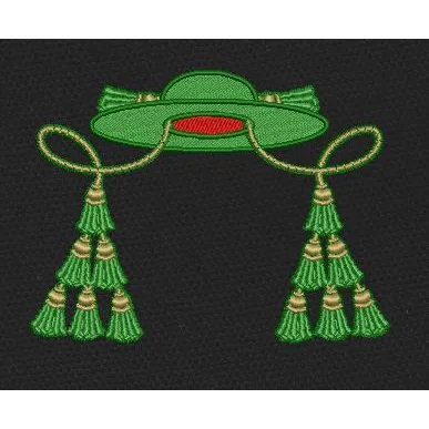 Galero Hat Green Embroidery Design