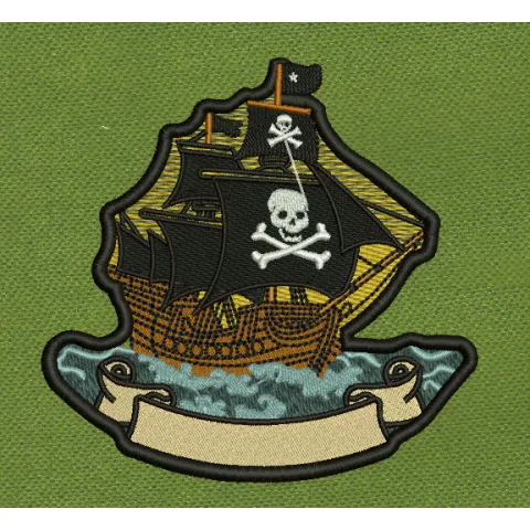 Dark Mariner Black & Gold Embroidery Design