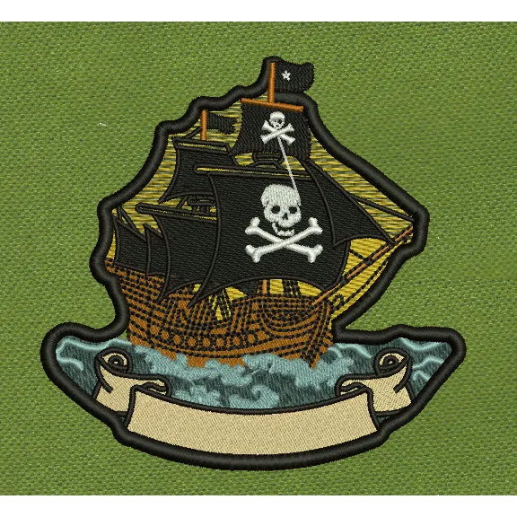 Dark Mariner Black & Gold Embroidery Design
