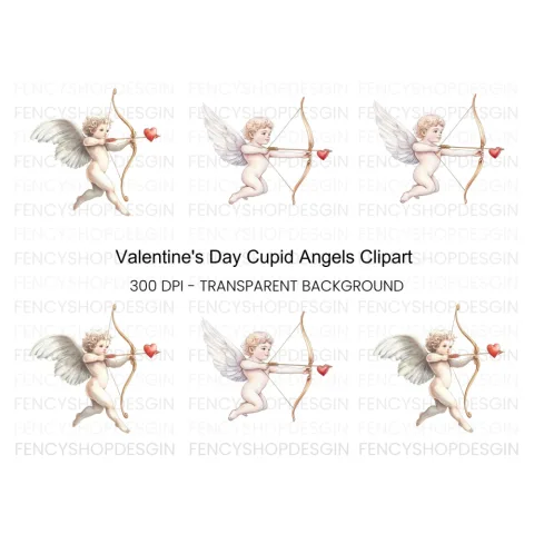 Cute Cupid Valentine Day Clipart Bundle
