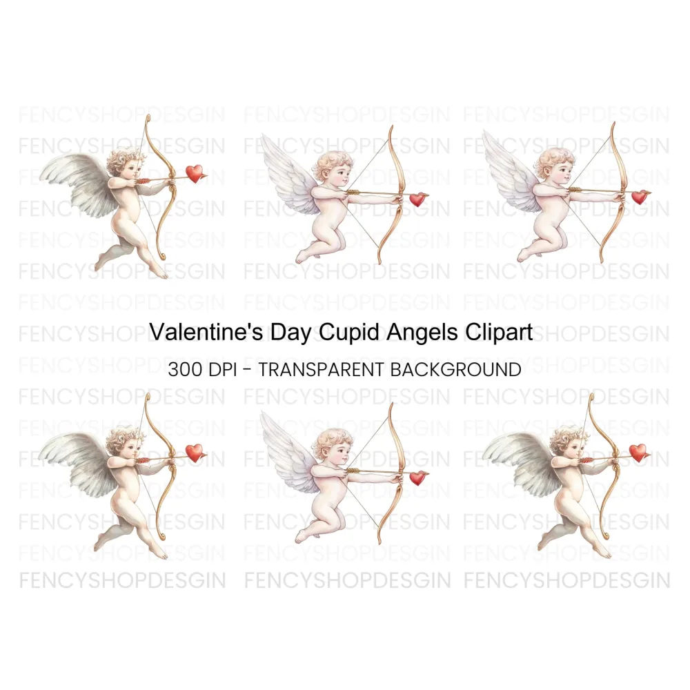 Cute Cupid Valentine Day Clipart Bundle