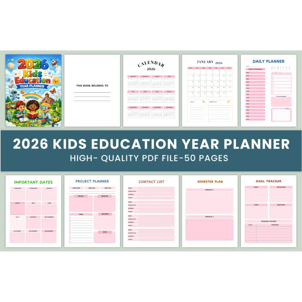 Kids Education Year Planner
