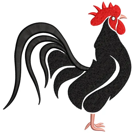 Rooster Embroidery Design