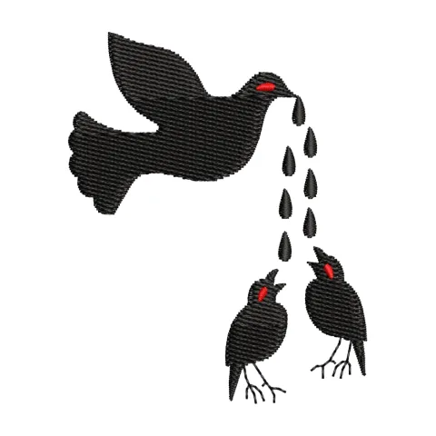 Mother Feeding Embroidery Design