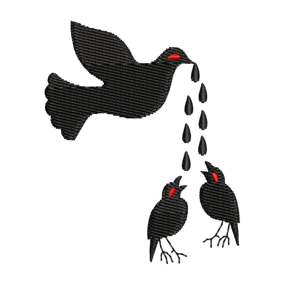 Mother Feeding Embroidery Design