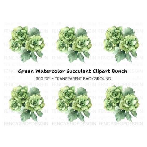 Green Floral Clipart Bundle