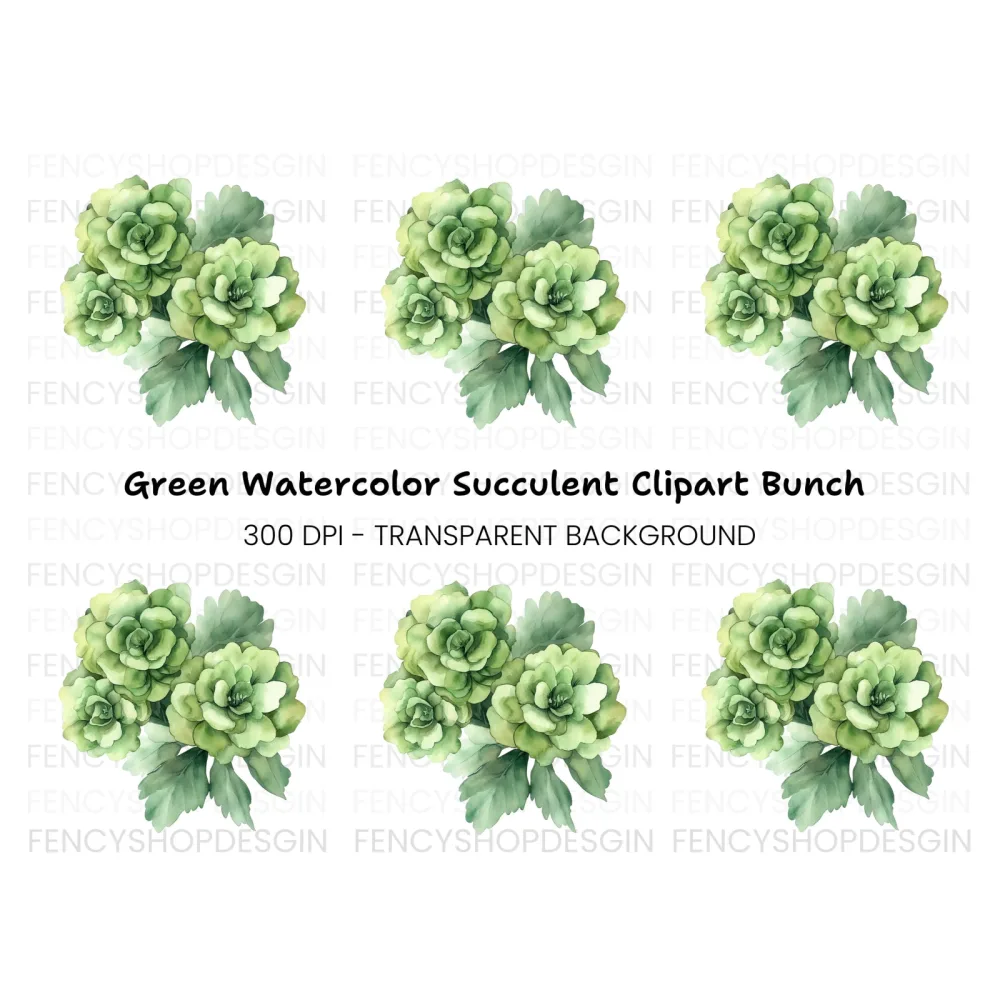 Green Floral Clipart Bundle